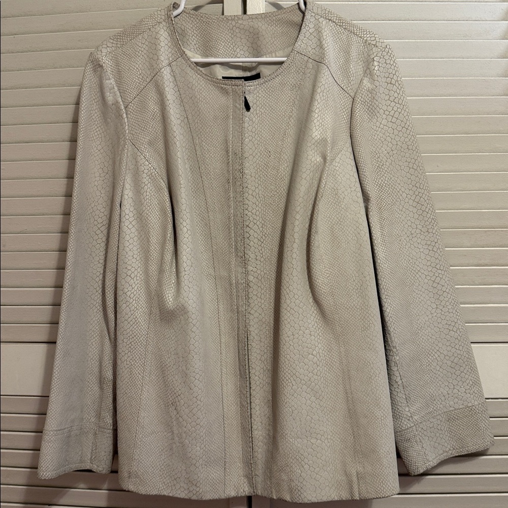 Alfani  Cream Leather Jacket 2X